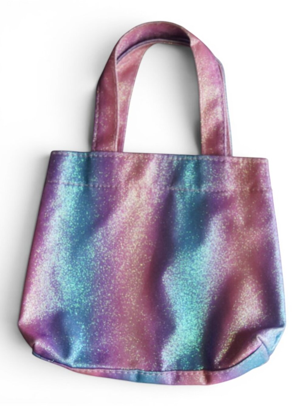Girls Glitter Tote Bag & Metallic Quilted Pouch Set Pink Blue Barbiecore GUC - Picture 3 of 15